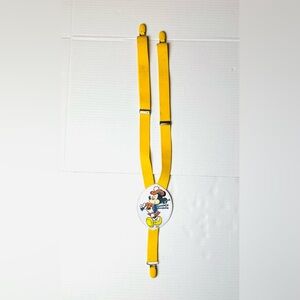 Vintage Mickey Mouse Suspenders Yellow Disney Irish Bagpipe Adjustable Stretchy‎